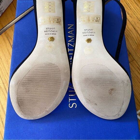 Stuart Weitzman Nudistsong high Heels Black Suede shoes strappy Revolve 9.5 - Picture 11 of 12